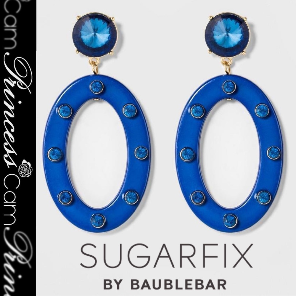 🆕Baublebar SUGARFIX Blue Oval Stone Earring NWT